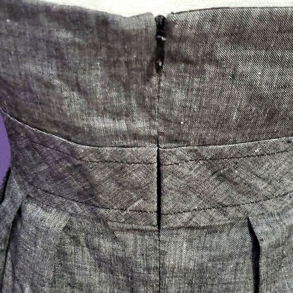 Trina Turk Trellis Lucia Dark Gray Linen Blend Cutout Waist Event Mini Dress - Picture 7 of 11